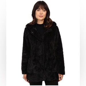 Kenneth Cole Black Warm Winter Faux Fur Jacket in Size Medium